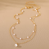 Double-Layer Pearl Tassel Necklace
