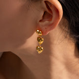 Asymmetric Baroque Heart Stud Earrings