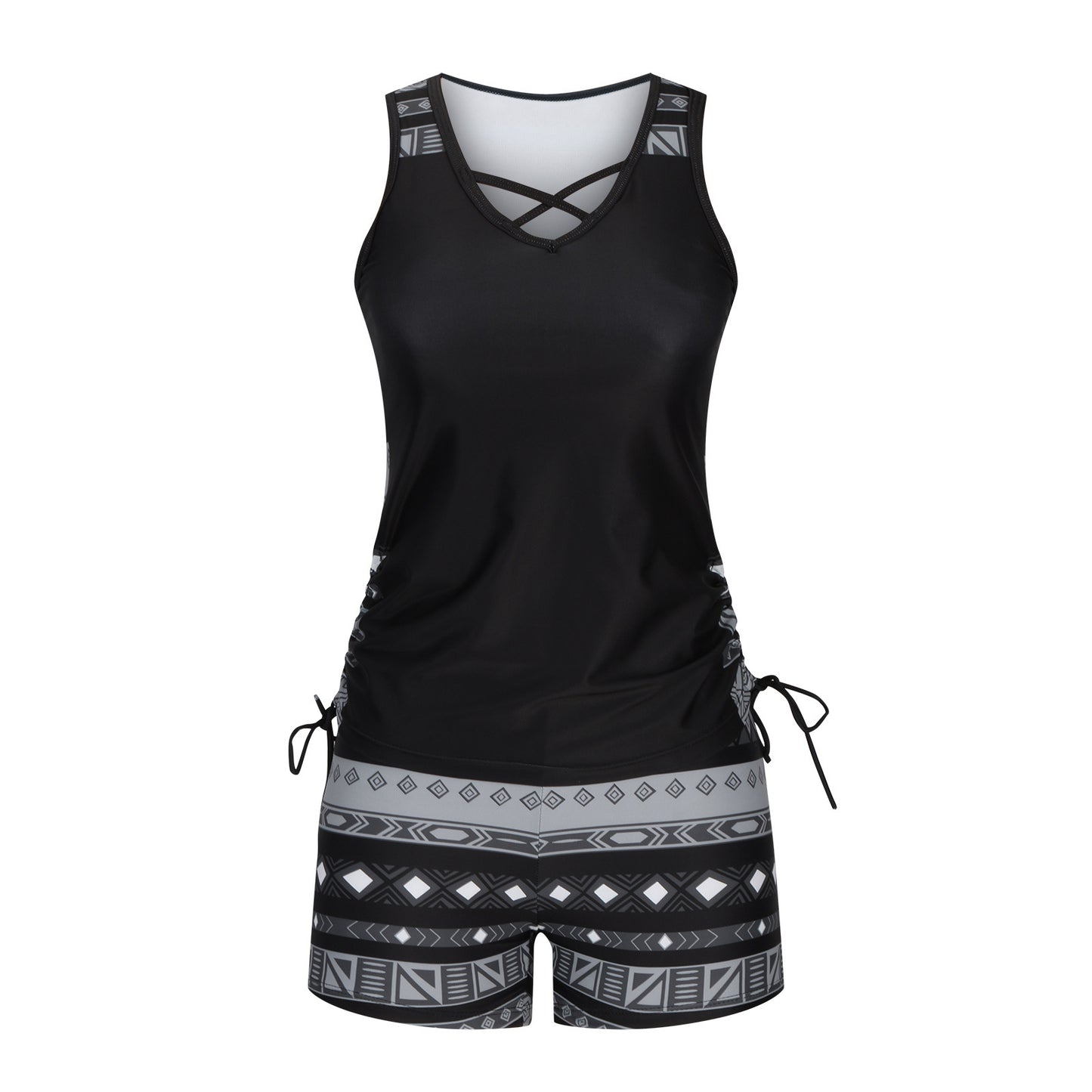 European And American Women's Seperated Swimwear High Waist Swimsuit Tied Top