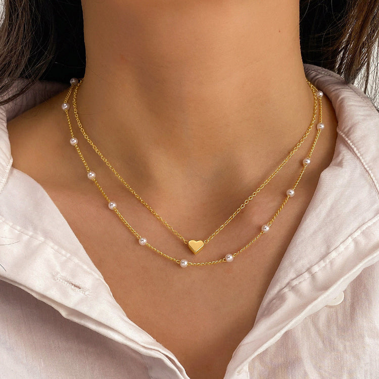 a necklace on a woman's neck