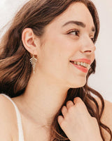 Gold-Tone Leaf Tassel Earrings