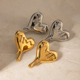 18K Gold-Tone Stainless Steel Heart Earrings