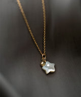 Sterling Silver Five-pointed Star White Lip Shell Necklace Plated