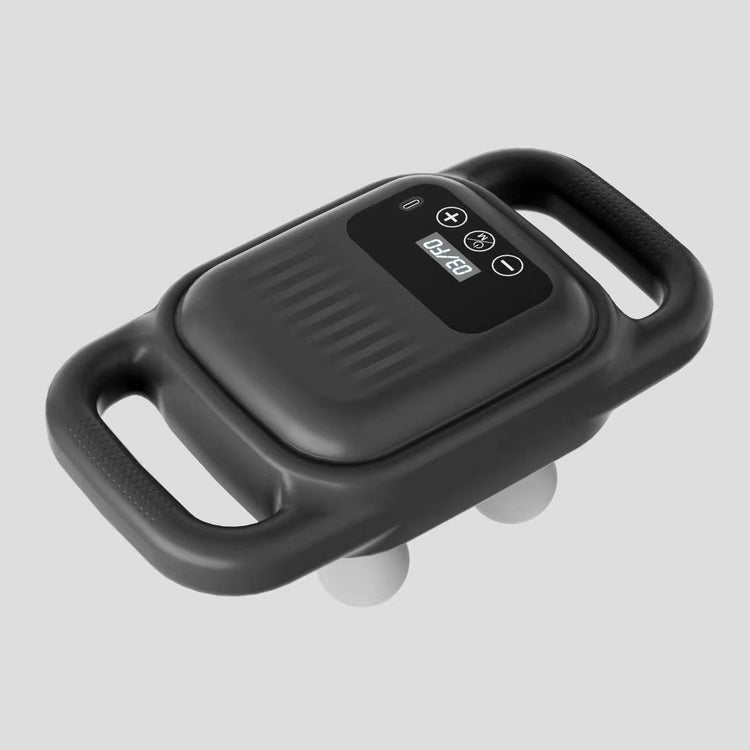 a black device with white text