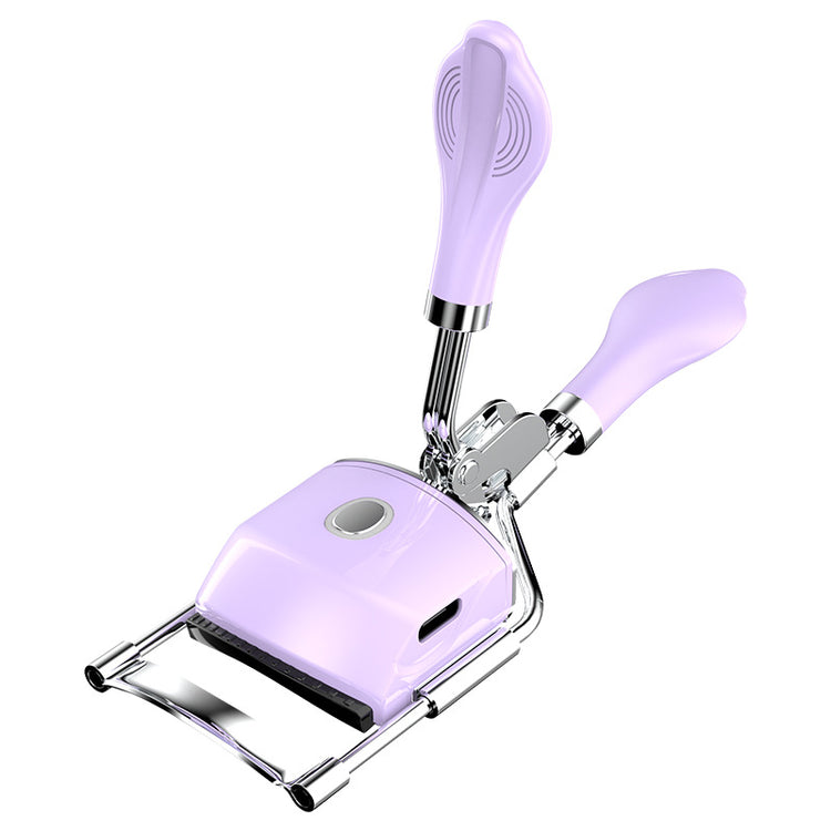 a purple and silver manual press