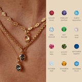 Stainless Steel Birthstone Pendant Necklace