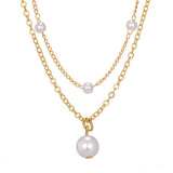 Double-Layer Pearl Tassel Necklace