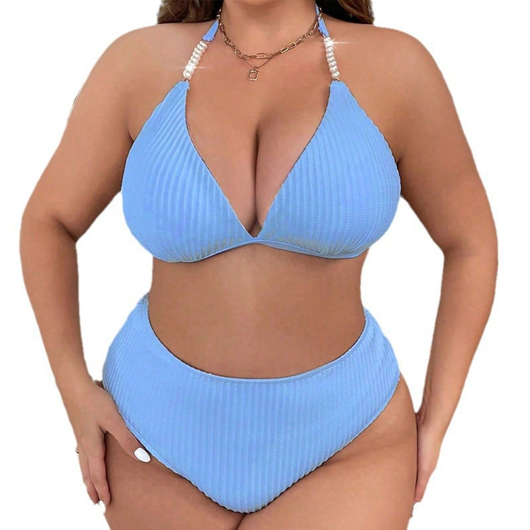 a woman in a blue garment