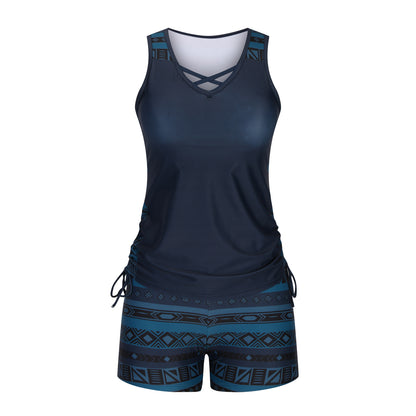 European And American Women's Seperated Swimwear High Waist Swimsuit Tied Top