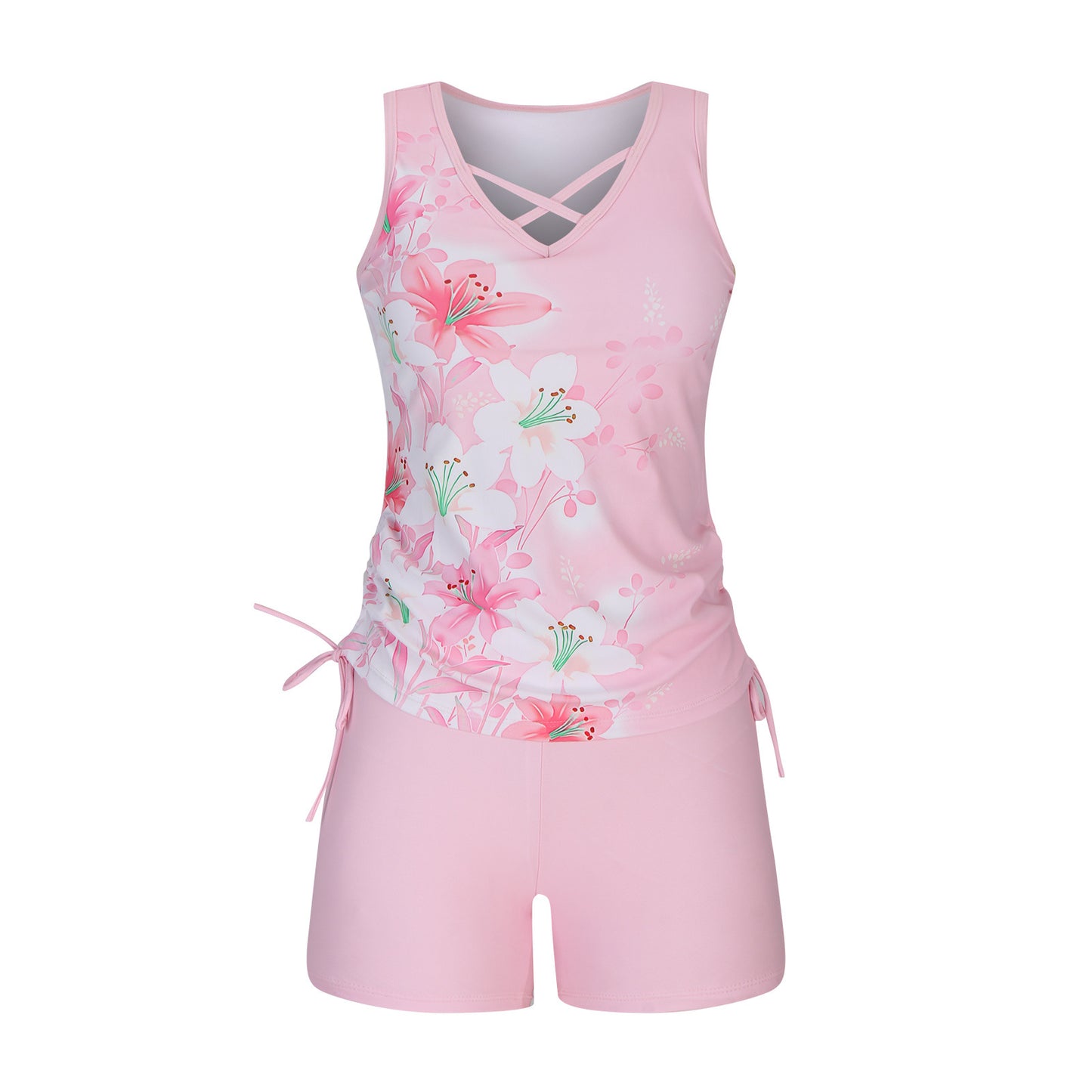 European And American Women's Seperated Swimwear High Waist Swimsuit Tied Top