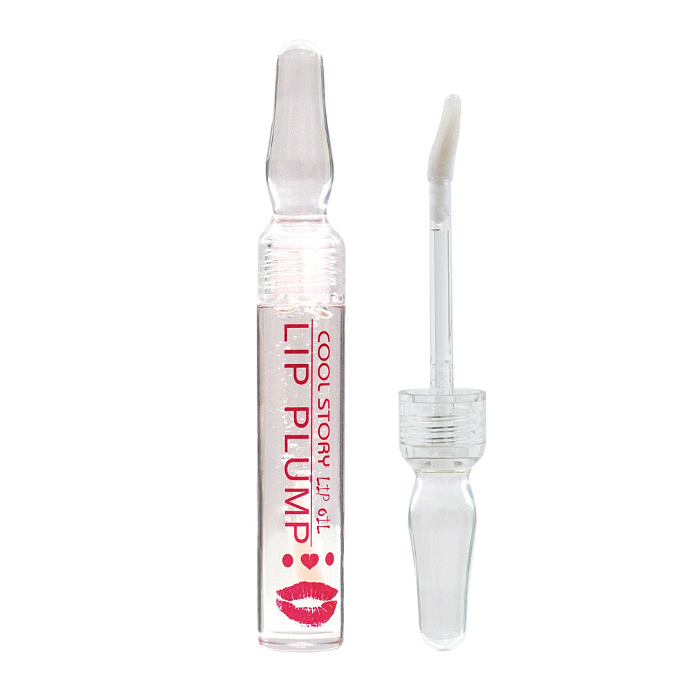 a clear tube with a clear tube and a clear tube with a clear tube with a red label