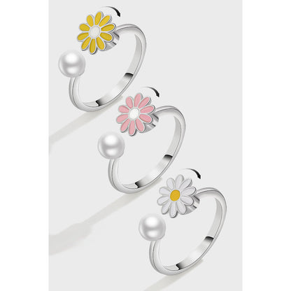 S925 Sterling Silver Spinning Ring Women's Design Creative Dripping Oil Ornament