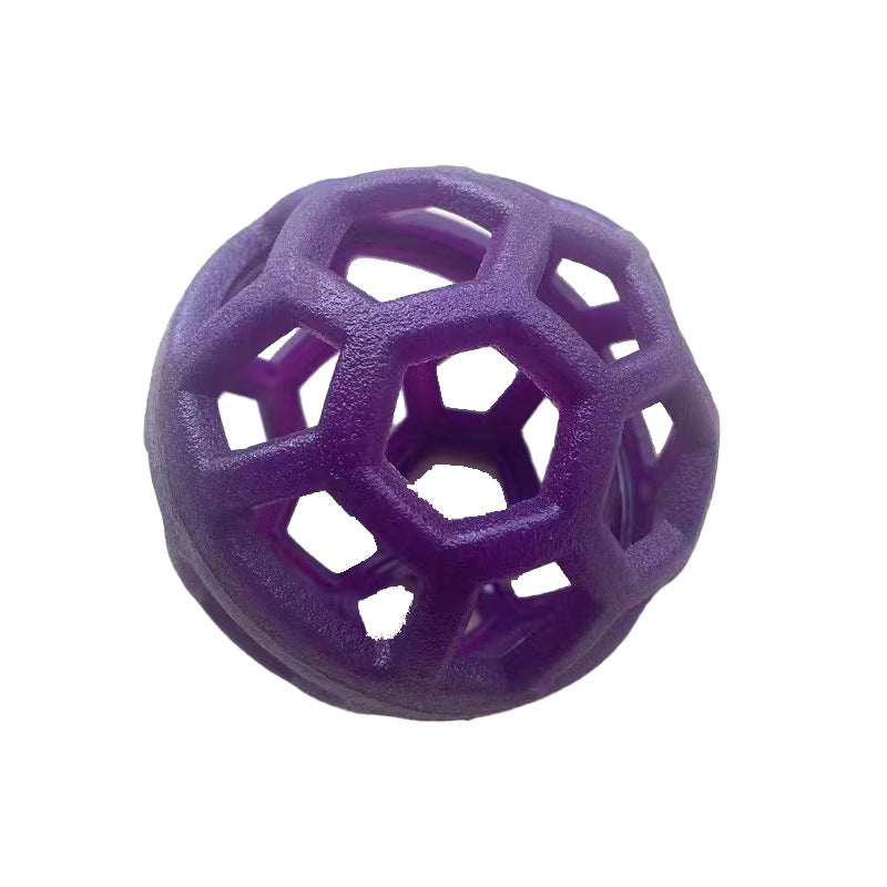 a purple ball with holes