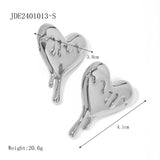18K Gold-Tone Stainless Steel Heart Earrings