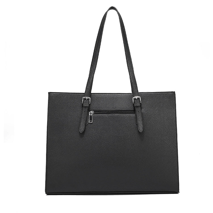 a black purse with a strap