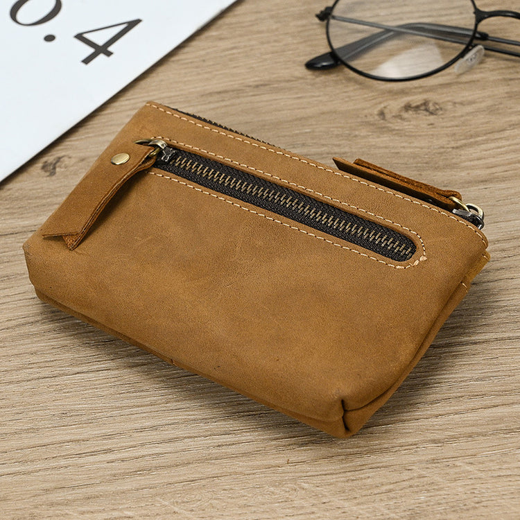 a brown wallet on a table
