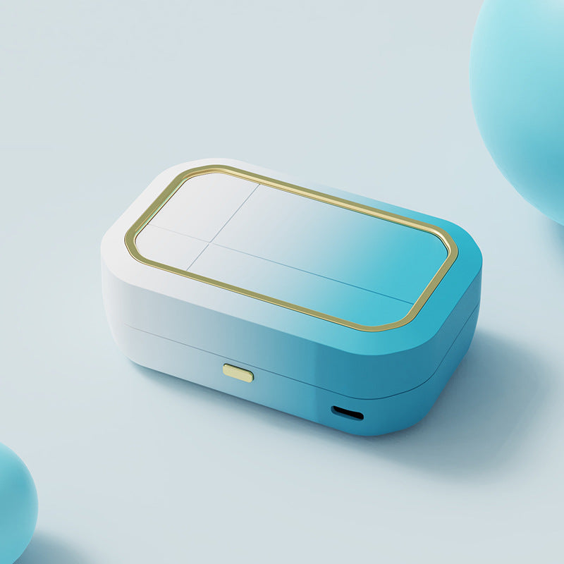 a blue and white rectangular object