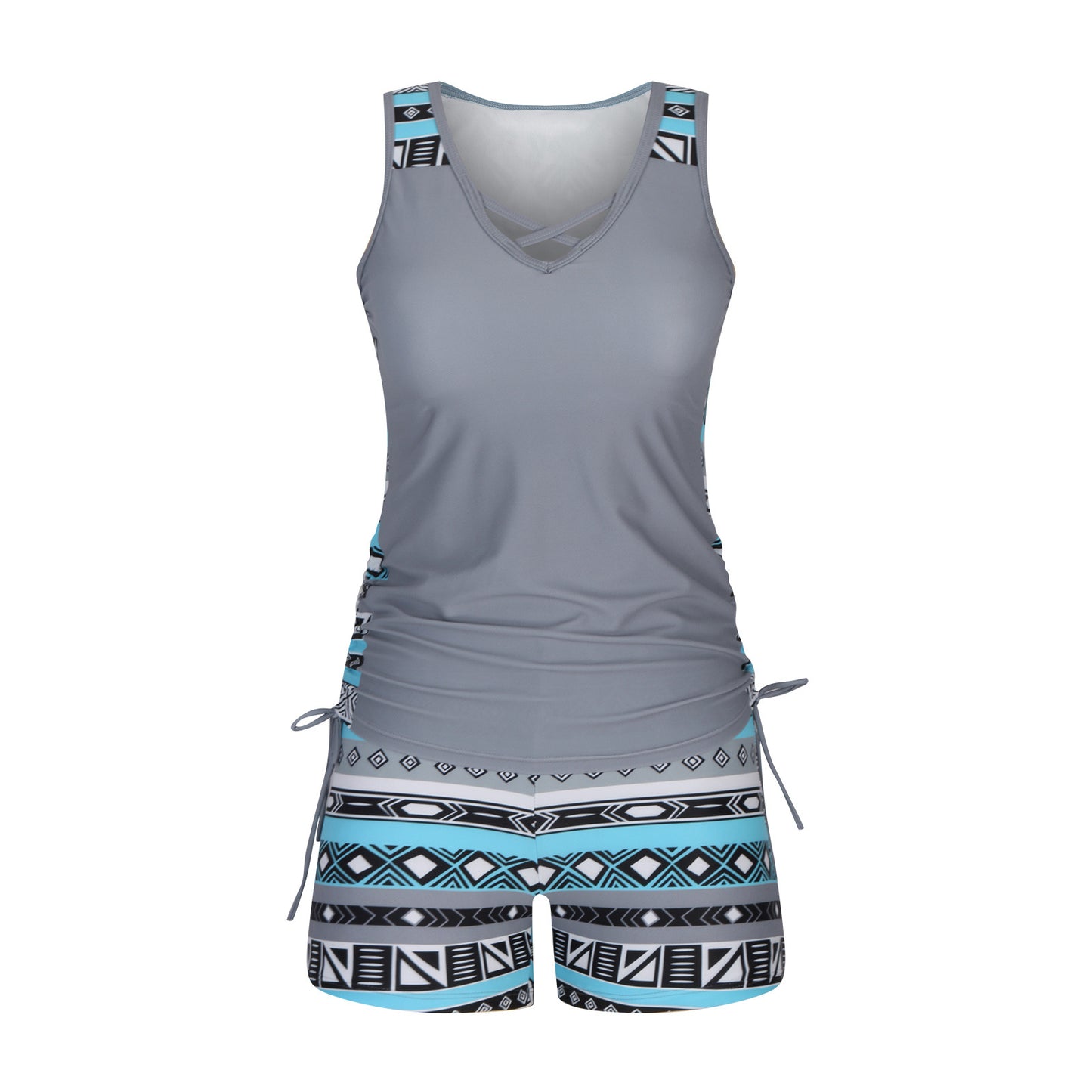 European And American Women's Seperated Swimwear High Waist Swimsuit Tied Top