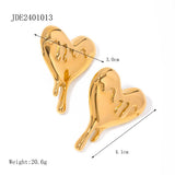 18K Gold-Tone Stainless Steel Heart Earrings