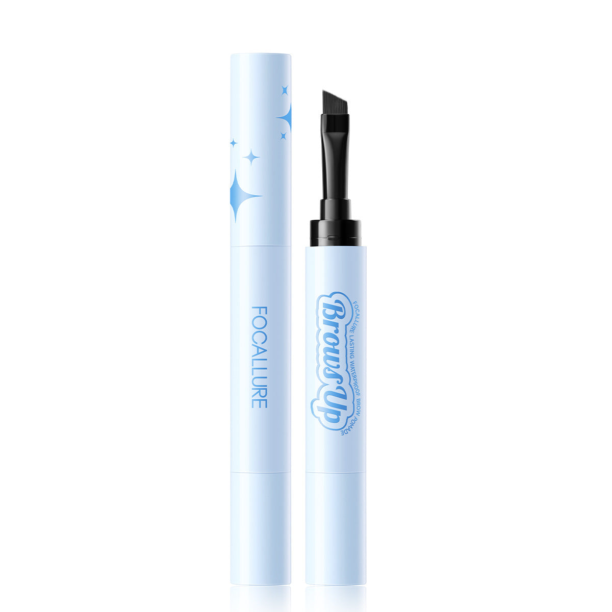 a white tube with a black brush