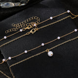 Double-Layer Pearl Tassel Necklace