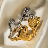 18K Gold-Tone Stainless Steel Heart Earrings