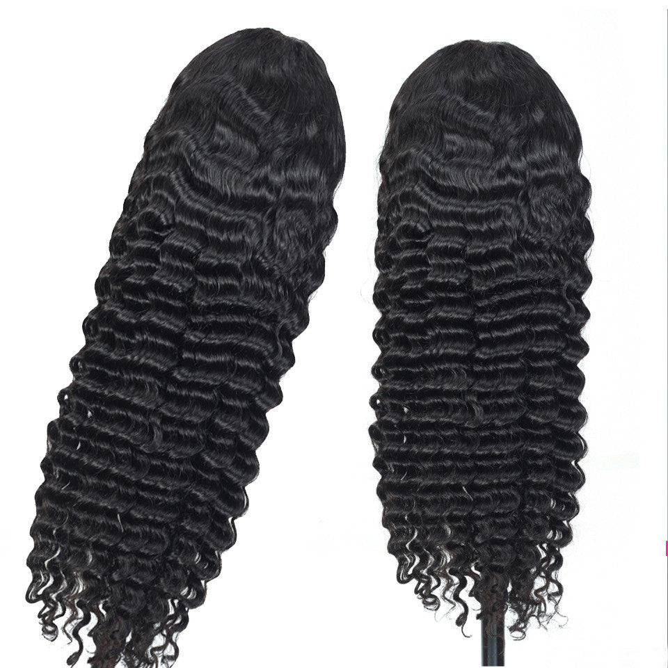 a pair of black wigs
