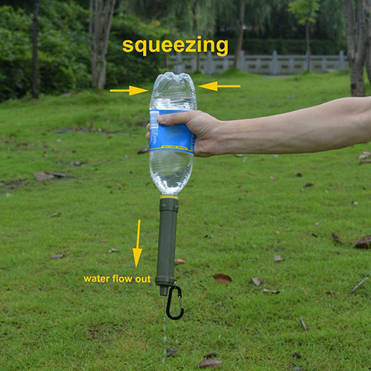 a hand holding a water bottle