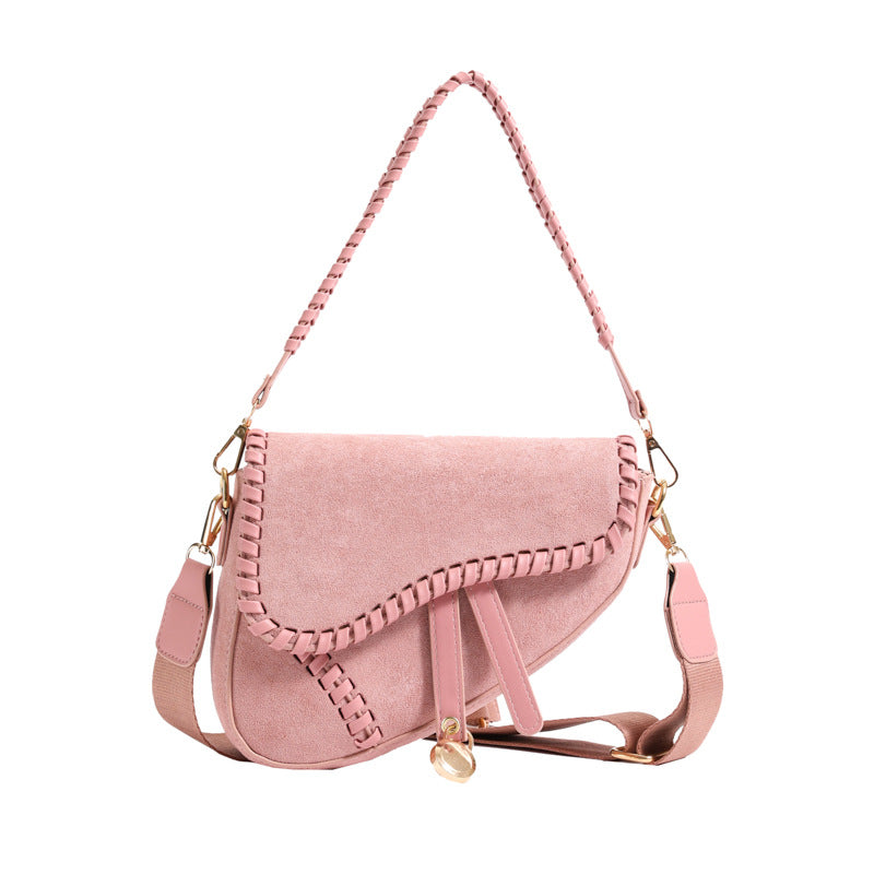 Women's Fashion Vintage Weave Saddle Bag