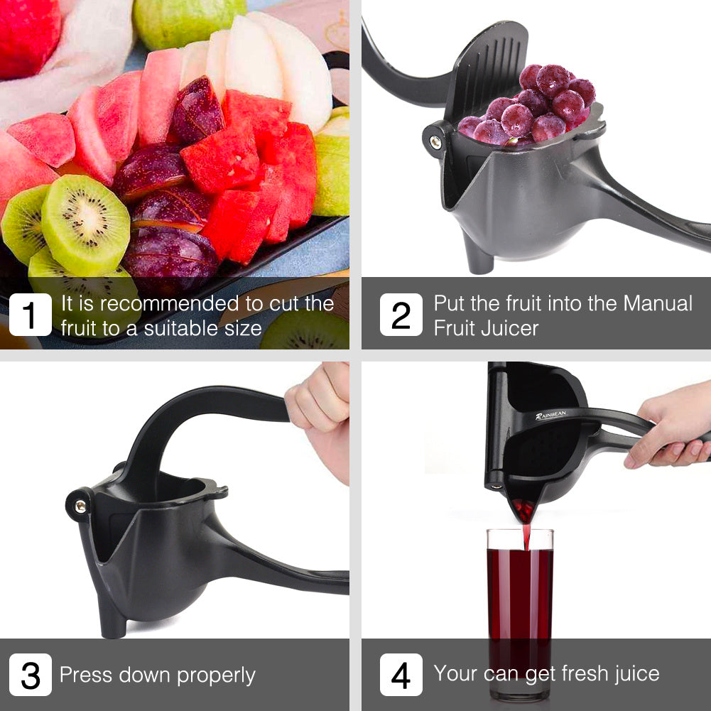 a collage of fruit juicer