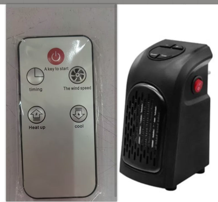 a black device with a red button next to a white plastic case