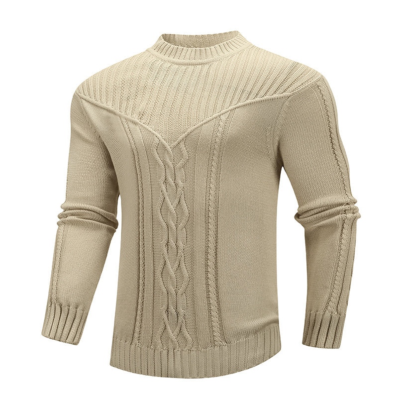 a white sweater with a braided pattern