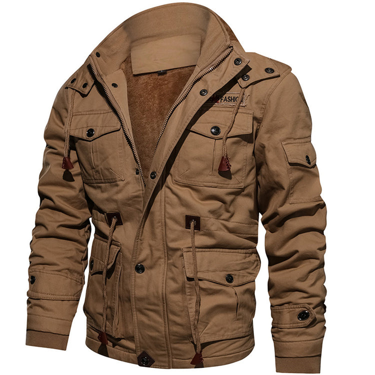 a brown jacket with buttons