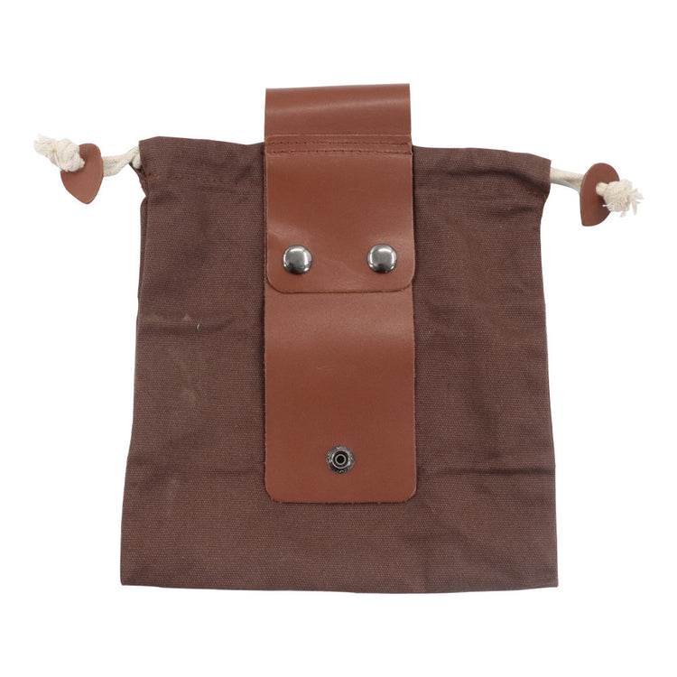 a brown bag with a leather strap