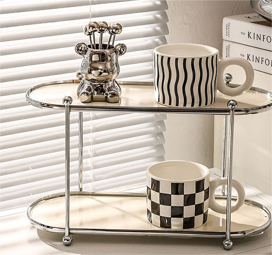 Ins Cream Style Desktop Storage Rack Multi-layer Light Luxury Home Bathroom Storage Rack Punch-free Storage