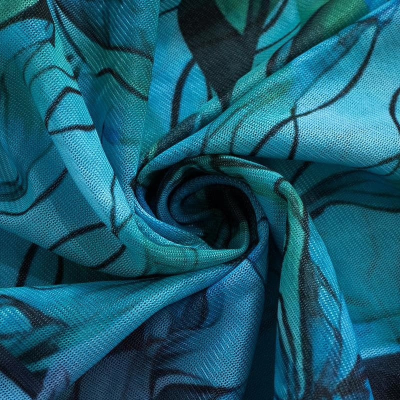 a blue fabric with a swirl
