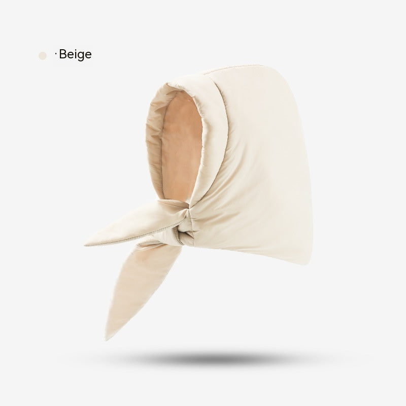 a white scarf with a knot on it
