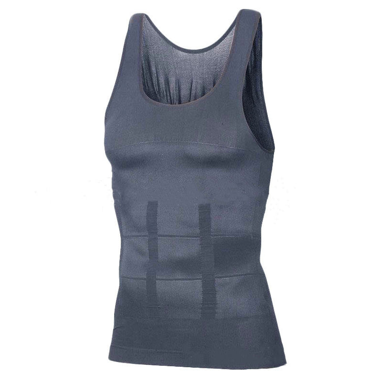 a grey tank top with a white background