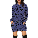 Women's Long Halloween Print Hoodie