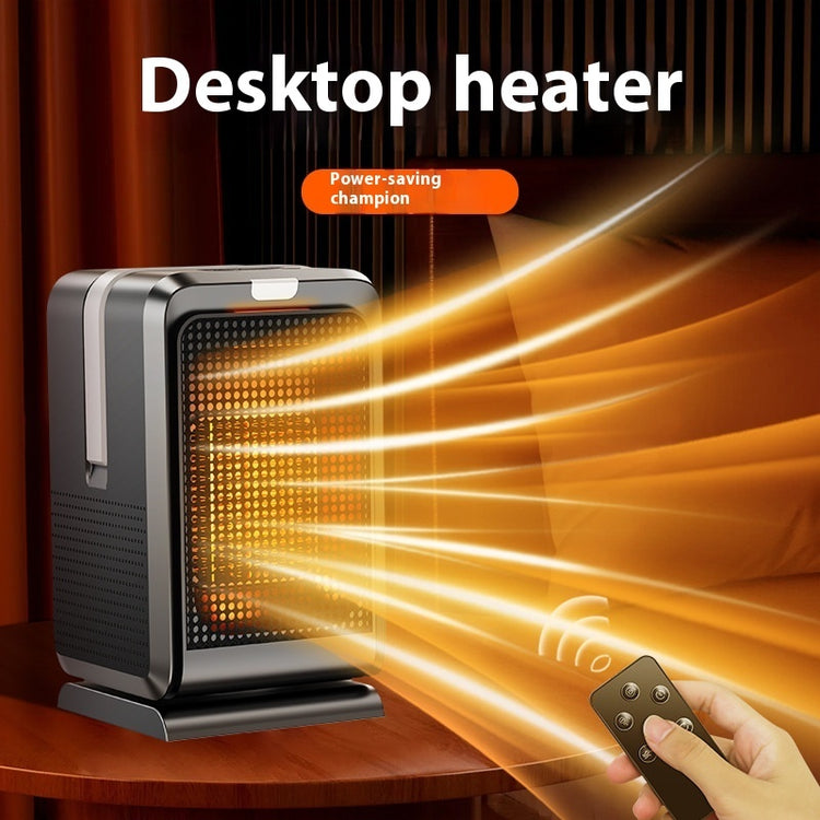 a hand holding a remote control and a heater