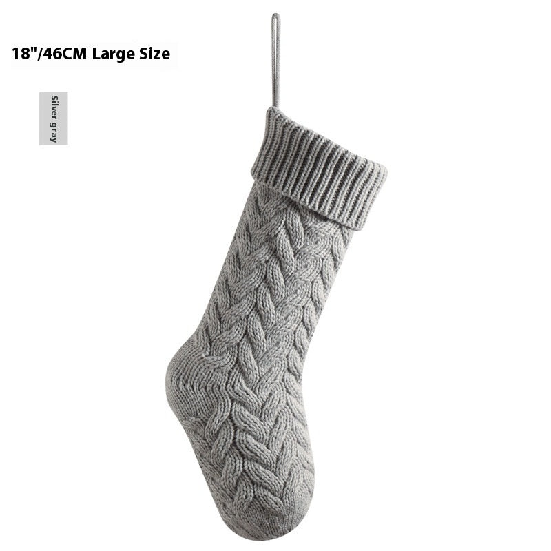 a grey knitted sock