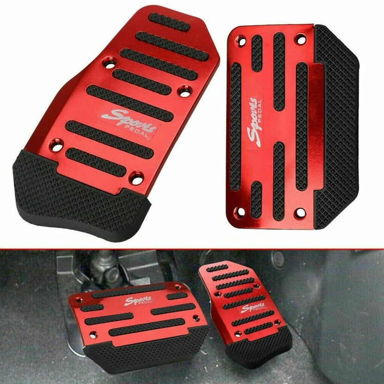 a red pedals in a car