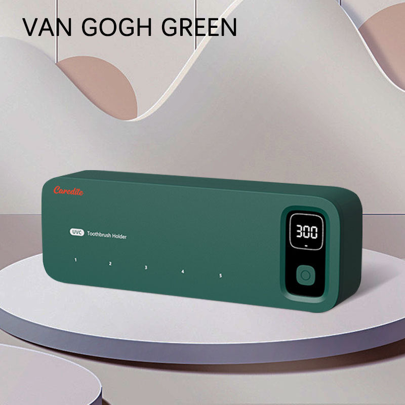 a green rectangular device on a white surface