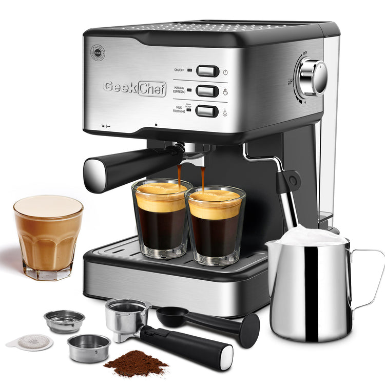 a coffee machine with cups of coffee