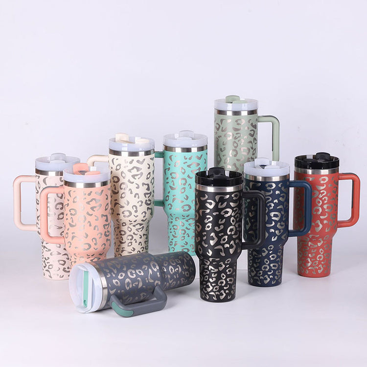 a group of colorful cups