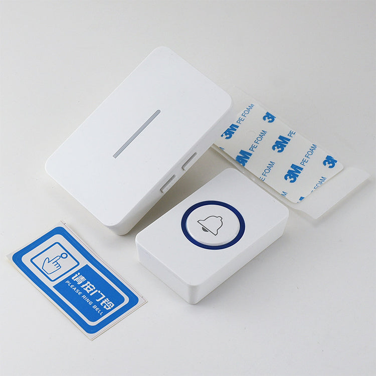a white box with a blue and white sign
