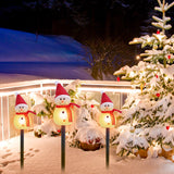 Solar-Powered Christmas Snowman Garden Stake Light