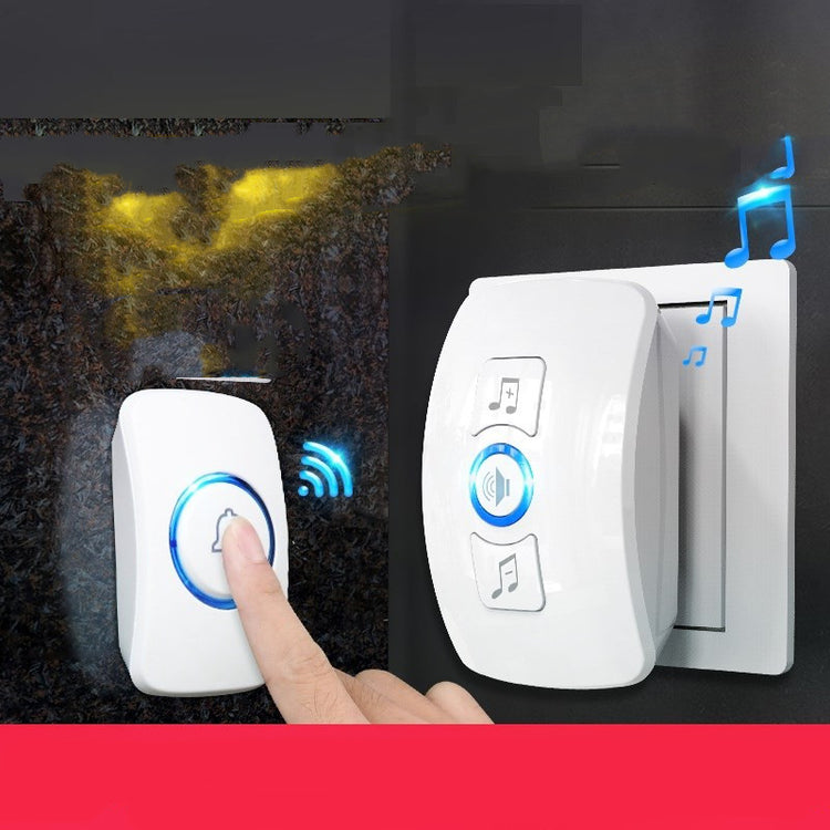 a finger pressing a button on a wall