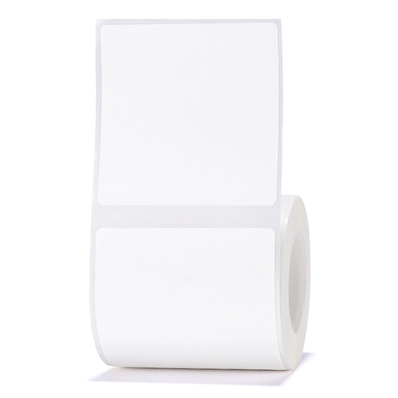 a roll of white labels