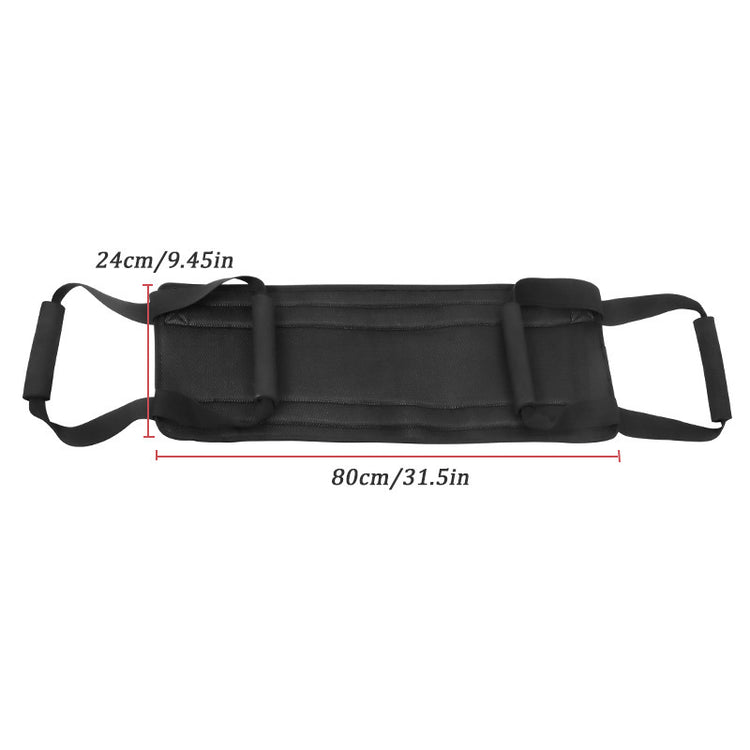 a black strap with handles